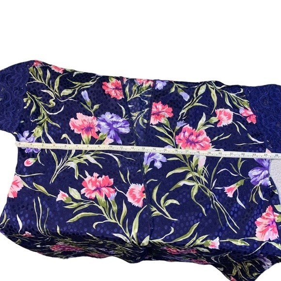 Vintage Lucie Ann II Floral Lacey Lingerie Robe Kimono Made in USA Size Medium - Picture 12 of 14